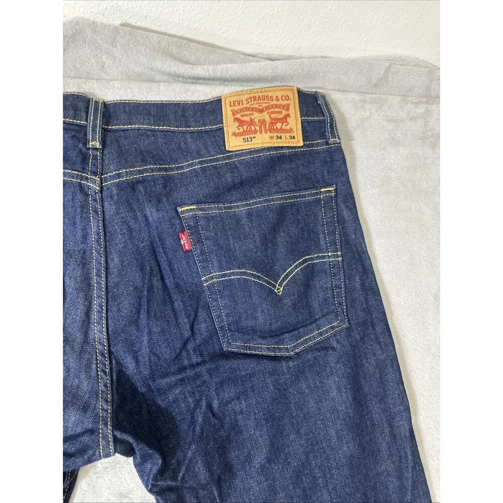 Levi’s 513 slim straight jeans men’s 34x34 dark wash stretch denim